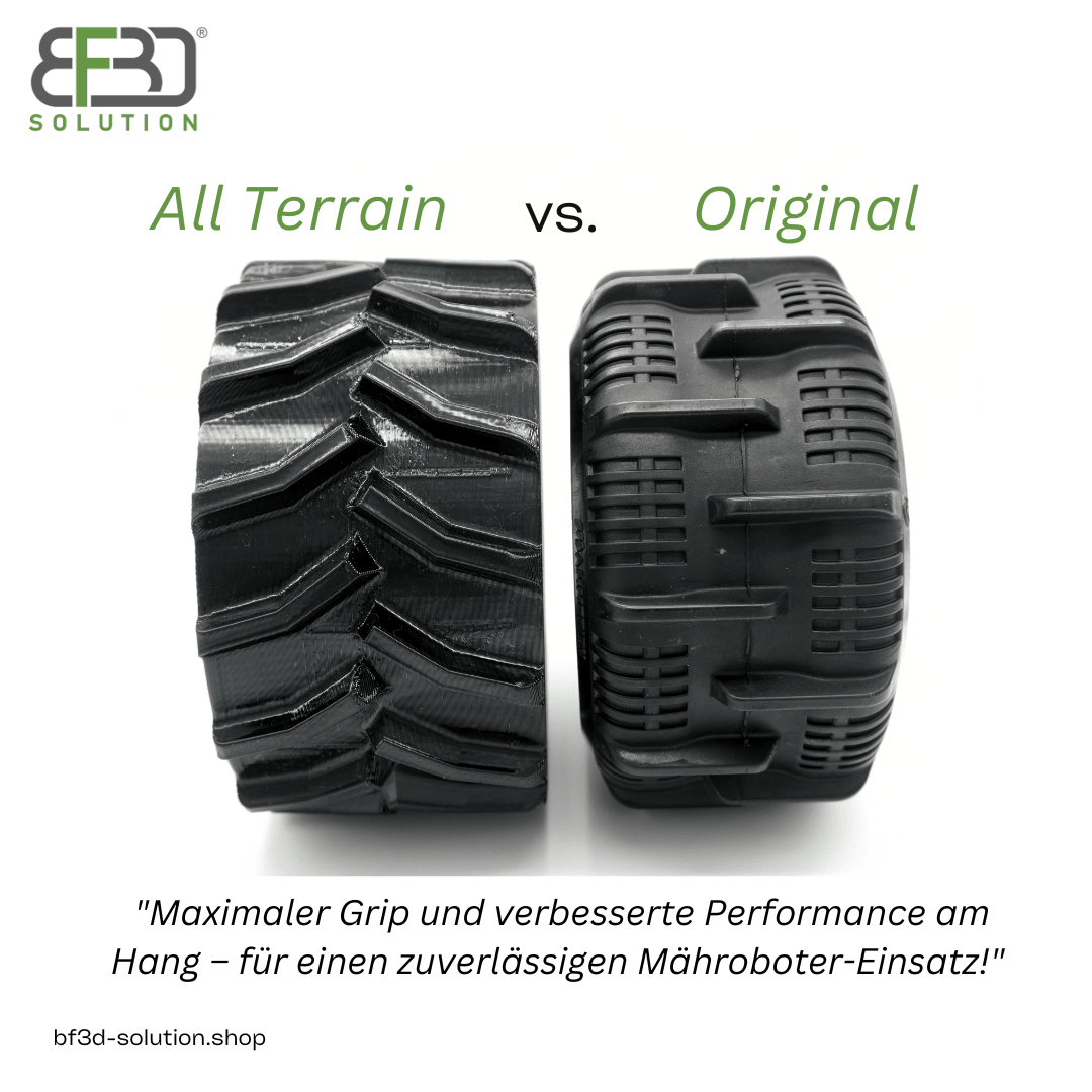 BF3D Heckreifen für Mammotion ® Luba 2 und mini AWD Gummiprofil All Terrain Plus Reifen - BF3D Solution