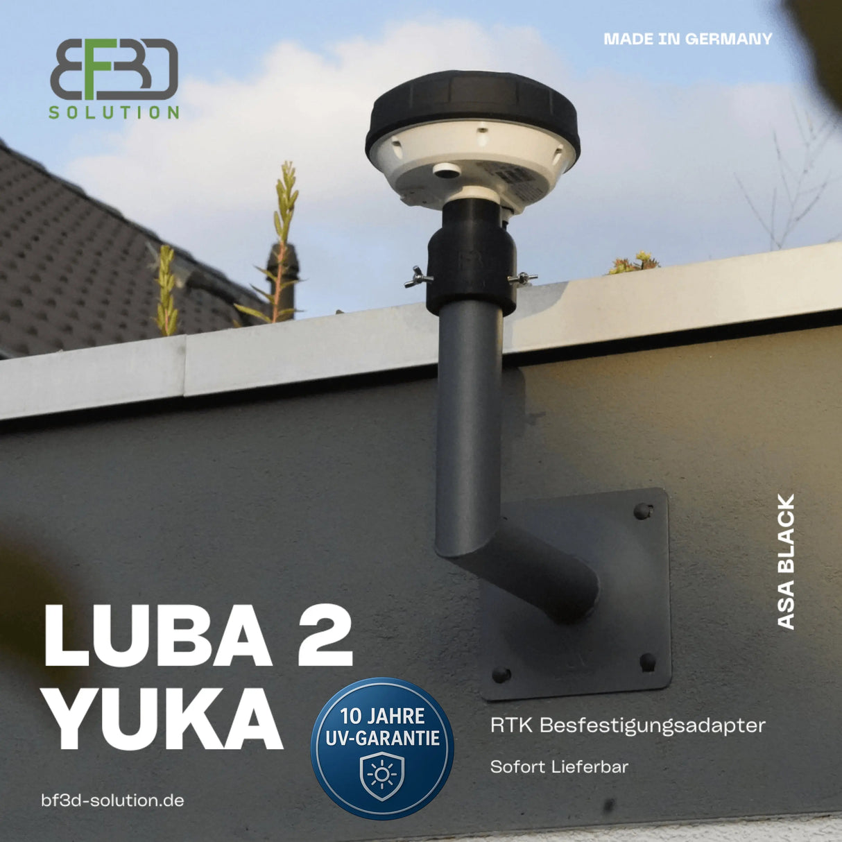 RTK Adapter für Mammotion ® Luba 2 AWD u. Yuka für SAT Wandhalter -RTK Befestigung / Halter - Zubehör BF3D Solution