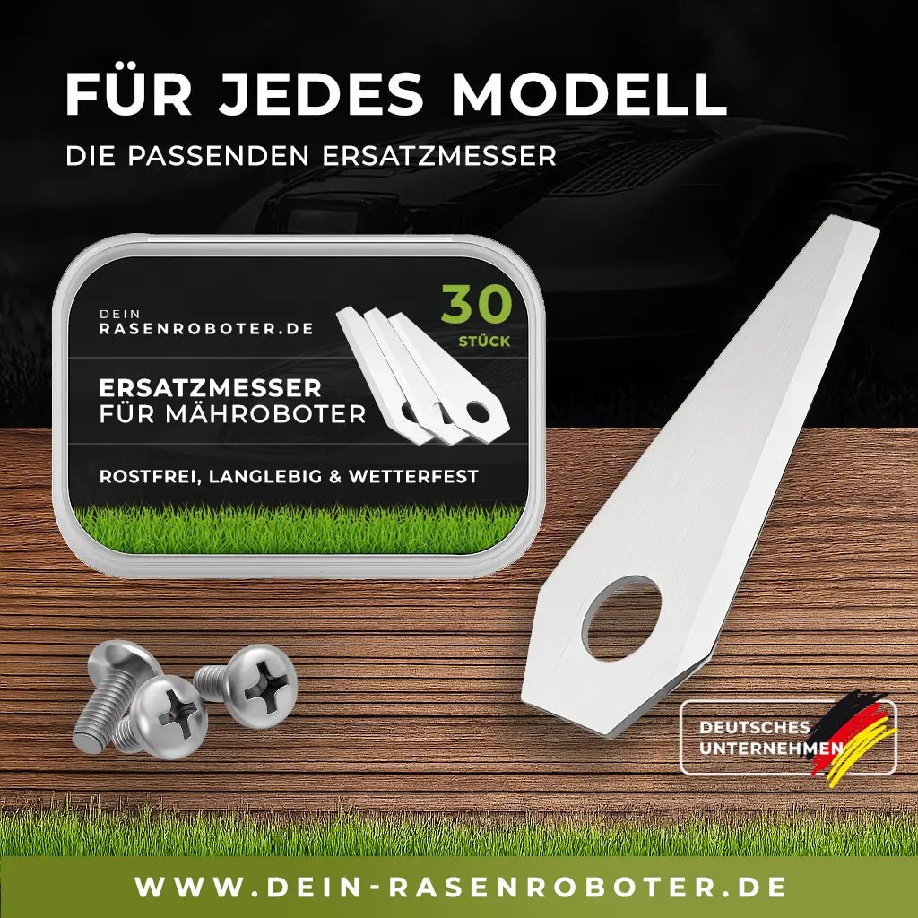 30 Edelstahl Ersatz-Messer-Klingen für Bosch Indego Mähroboter Dein-Rasenroboter.de