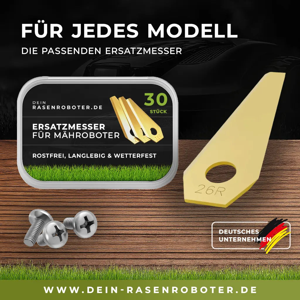 30 rostfreie Titan Ersatz-Messer-Klingen für Bosch Indego Mähroboter