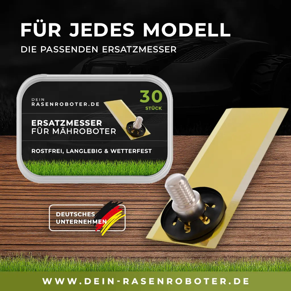 30 rostfreie Titan Ersatz-Messer-Klingen für ECHO Robotics TM-850 Mähroboter inkl. Schrauben