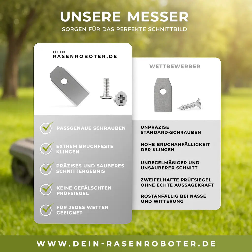 Edelstahl Ersatzklingen Segway Navimow X430E-AWD + X450E-AWD – 30 Stück Dein-Rasenroboter.de