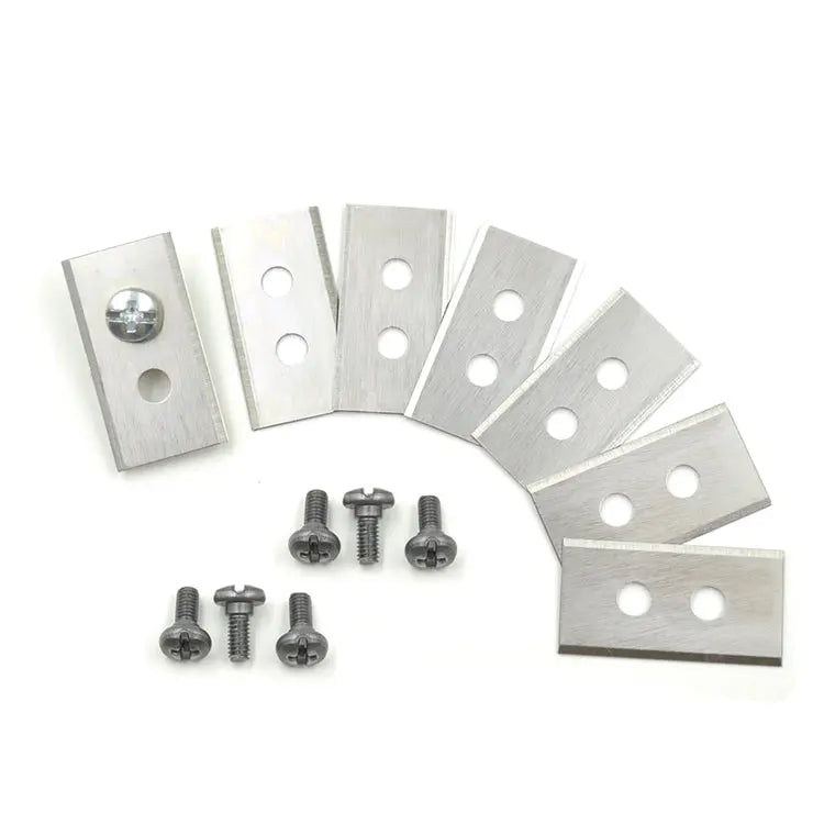 30 Edelstahl Ersatzklingen / Ersatzmesser 2-Loch Klingen Greenworks Optimow M Dein-Rasenroboter.de
