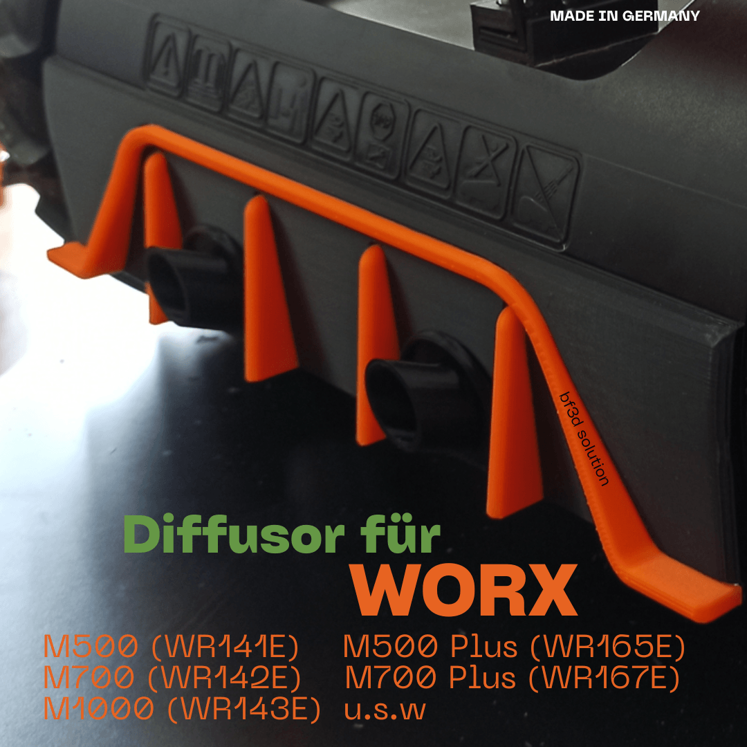 Diffusor für WORX ® Landroid M500 M700 M1000 usw. Mähroboter Heckdiffusor -Tuning - BF3D Solution