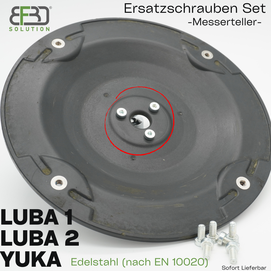 6x Edelstahl Schrauben passend für Mammotion® LUBA & YUKA Mähroboter Messerteller BF3D Solution
