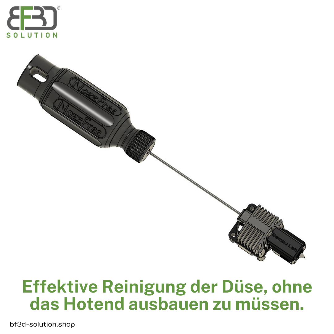 NozzFree für eine freie 3D Drucker Düse! 3D Druck! NoClogger Voron Prusa Ender Bambu lab BF3D Solution