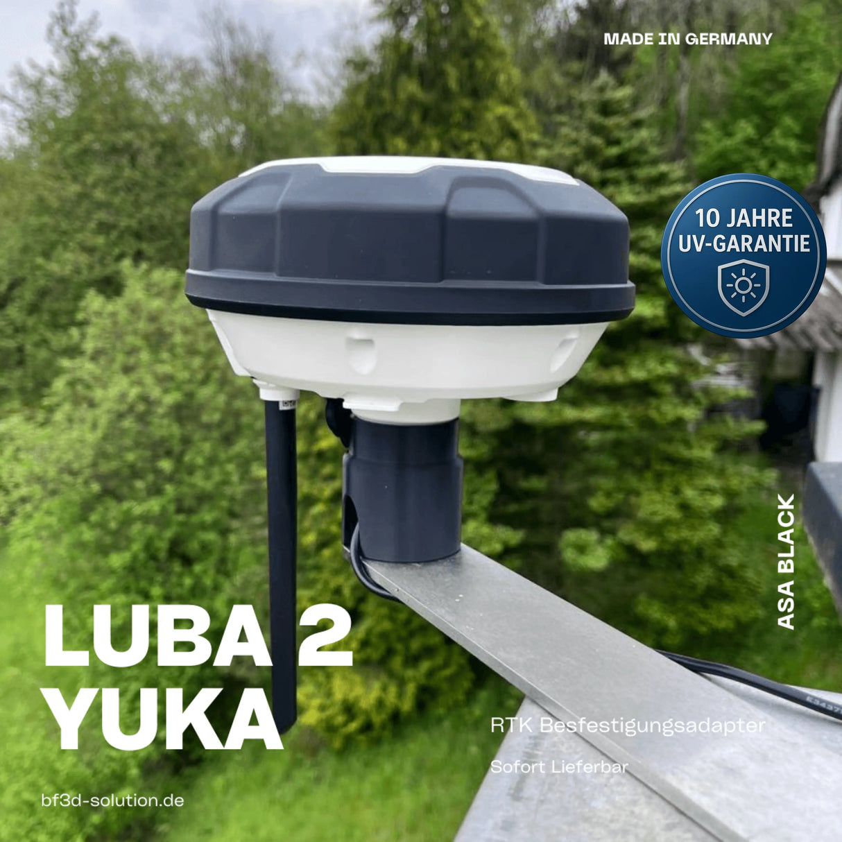 RTK Halterung für Mammotion ® Luba 2 AWD u. Yuka / M8 Schraubenmontage 55mm Version / Halter - Zubehör BF3D Solution