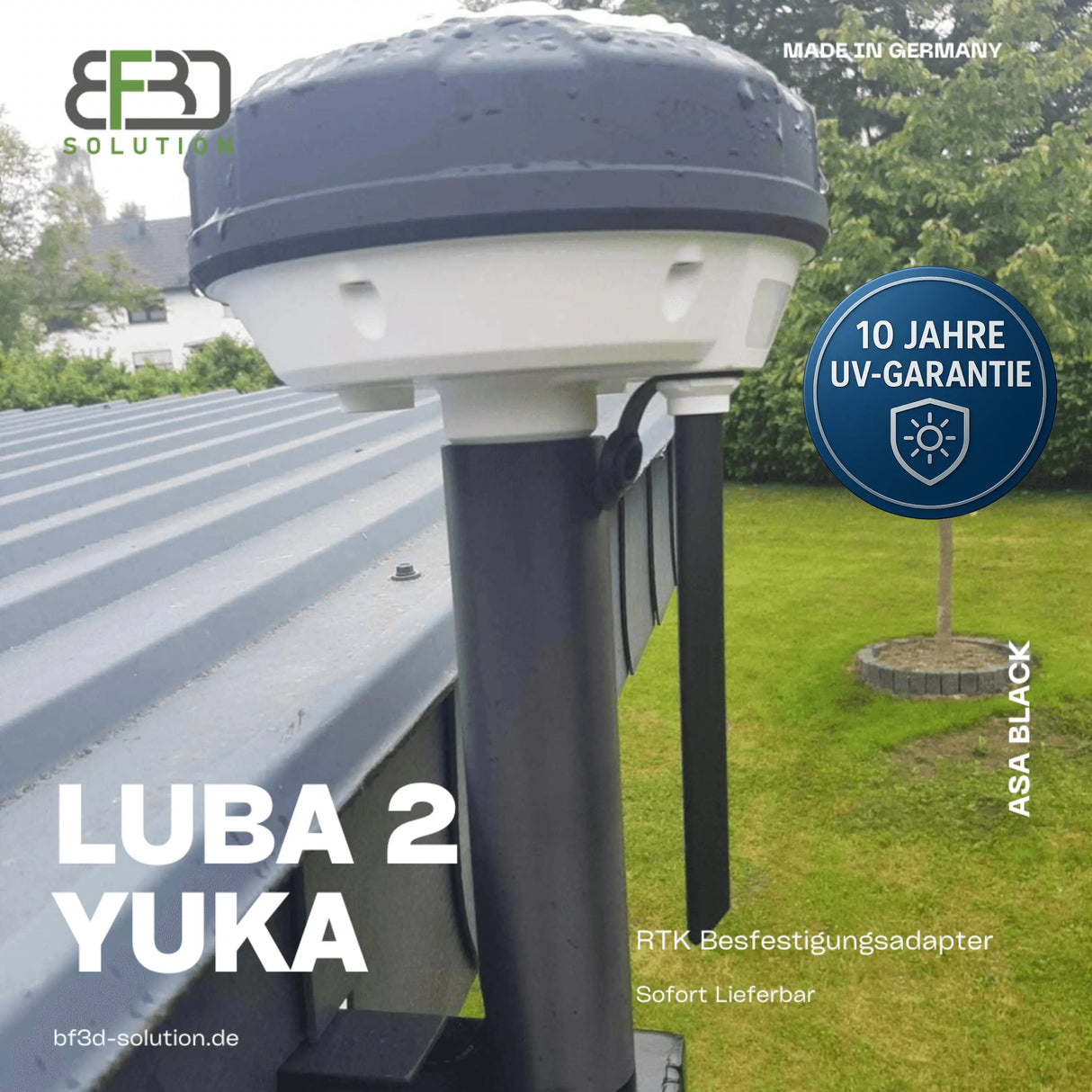 RTK Halterung für Mammotion ® Luba 2 AWD u. Yuka / M8 Schraubenmontage 200mm Version - Zubehör / Halter BF3D Solution