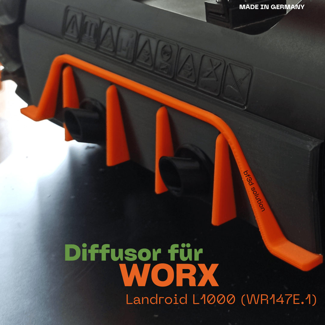 Diffusor für WORX ® Landroid L1000 Mähroboter Heckdiffusor -Tuning - BF3D Solution