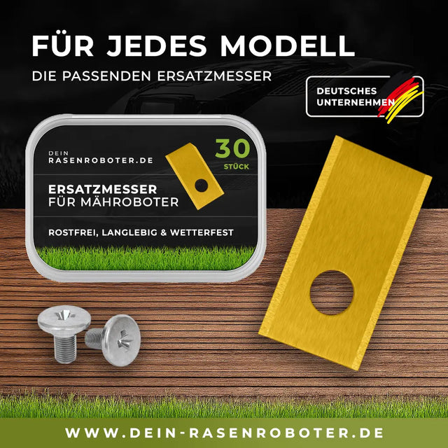 30x Titan Messer für alle Parkside Mähroboter | Gold Edition | 36x18mm Dein-Rasenroboter.de