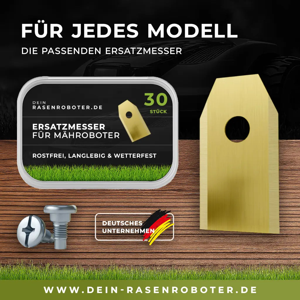 30x Titan Messer für EGO Power+ Mähroboter | Alle Modelle: Aura R2, RM2000E, RM4000E Dein-Rasenroboter.de