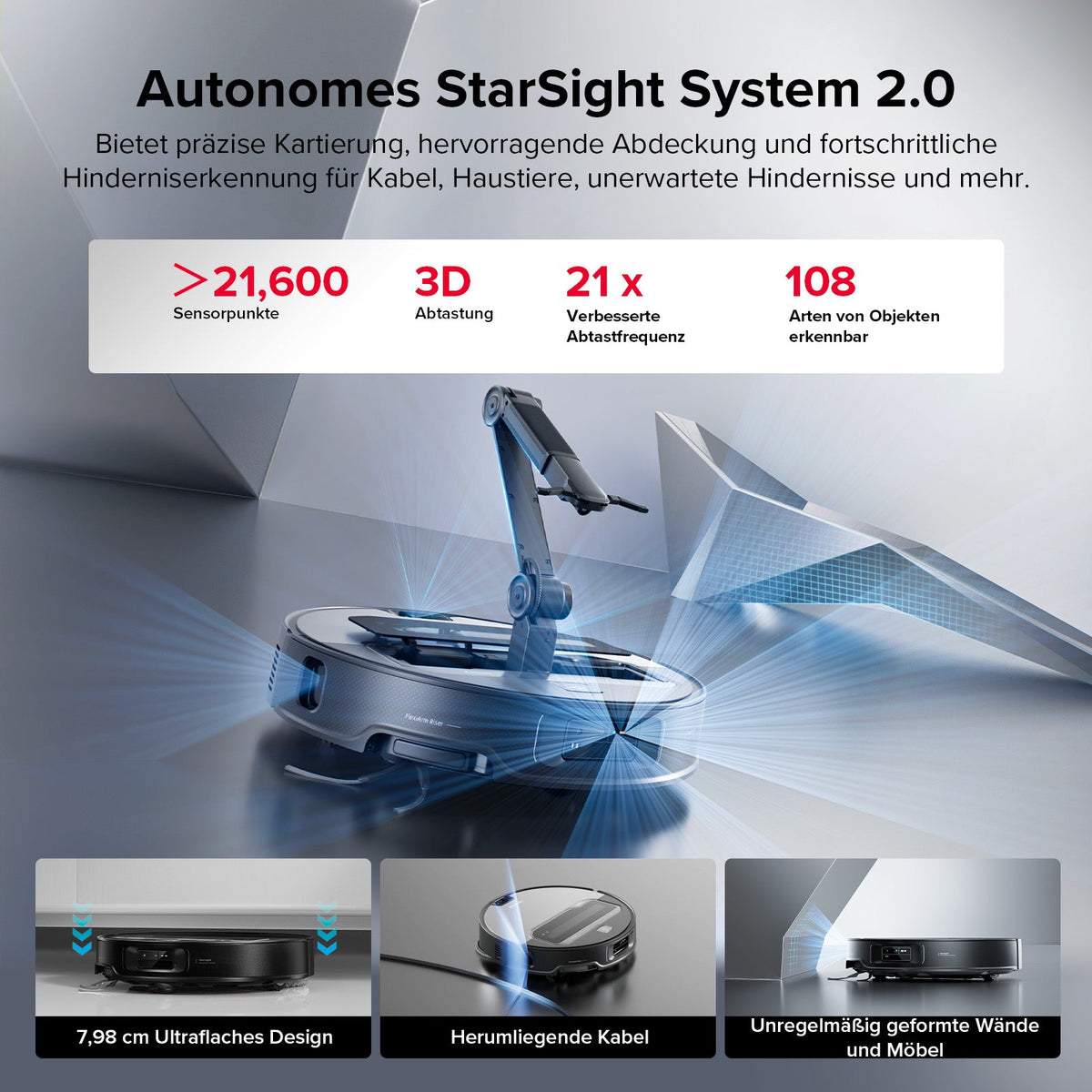 Roborock Saros Z70 Saug- & Wischroboter | 22.000 Pa, OmniGrip Arm