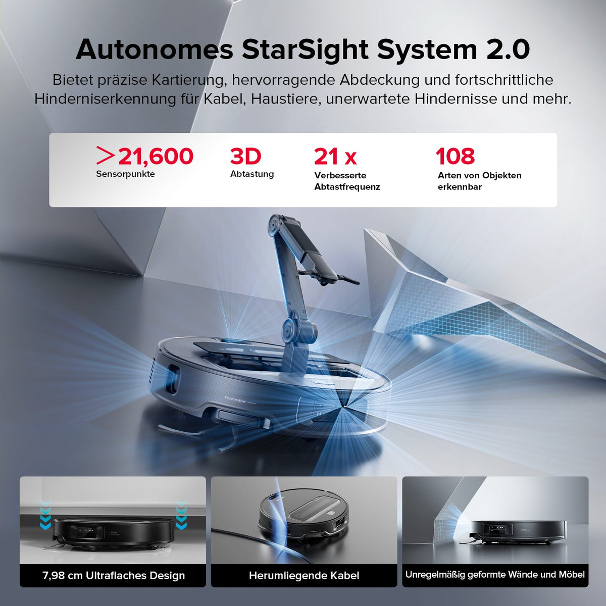 Roborock Saros Z70 Saug- & Wischroboter | 22.000 Pa, OmniGrip Arm