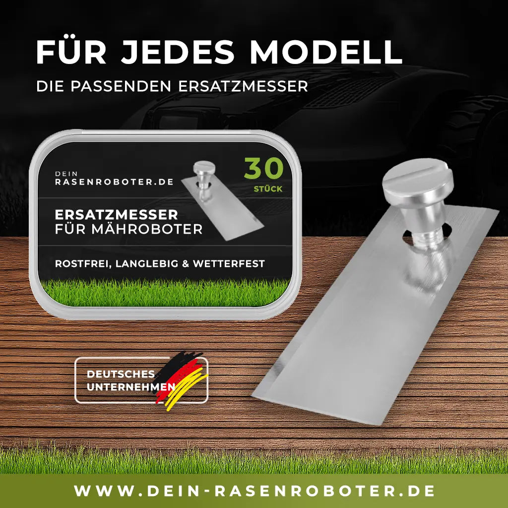 30 rostfreie Edelstahl Ersatz-Messer-Klingen für Belrobotics BM-1000 BigMow Dein-Rasenroboter.de