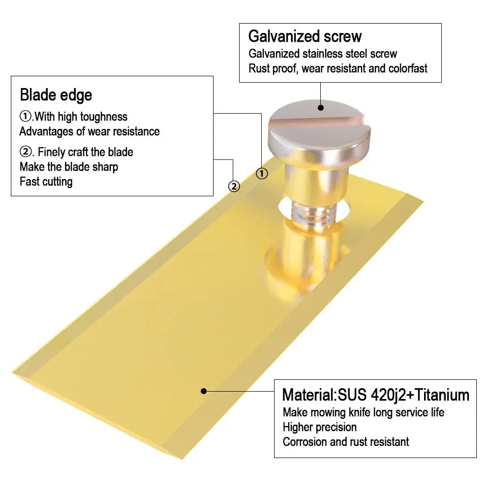 30 rostfreie Titan Ersatz-Messer-Klingen für ECHO Robotics TM-2050 Mähroboter inkl. Schrauben
