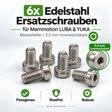 6x Edelstahl Ersatzschrauben für Mammotion LUBA & YUKA Messerteller – 2,5 mm Innensechskant BF3D Solution