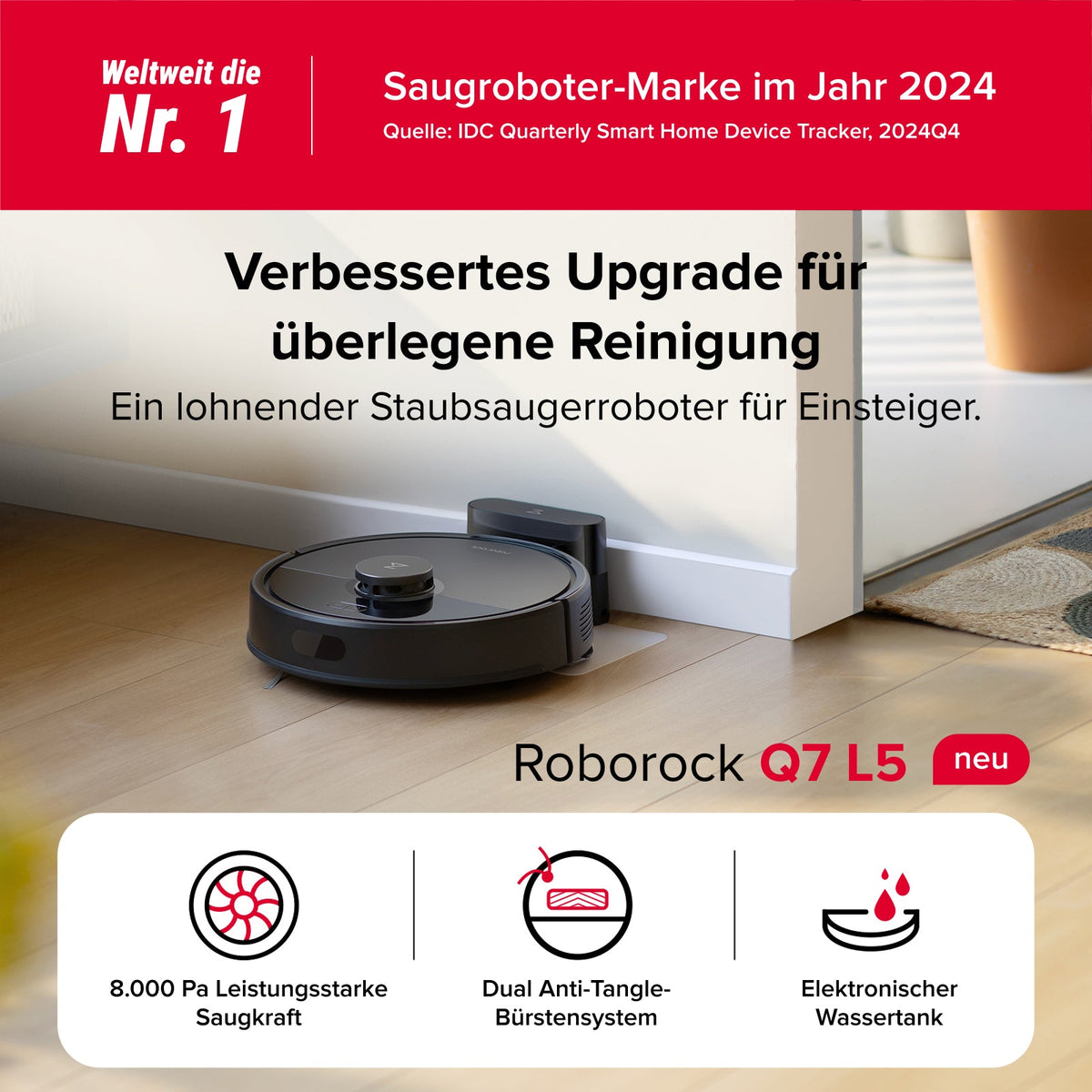 Roborock Q7 L5 Saug- & Wischroboter | 8.000 Pa, LiDAR