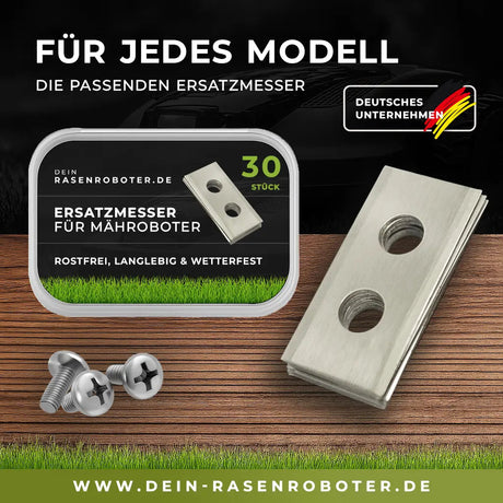 Eufy E18 Mähroboter 2-Loch Edelstahl Ersatz-Klingen-Messer Dein-Rasenroboter.de