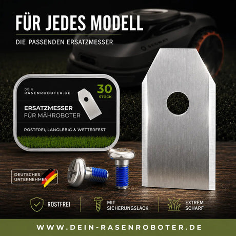 Edelstahl Ersatzklingen Segway Navimow X430E-AWD + X450E-AWD – 30 Stück Dein-Rasenroboter.de
