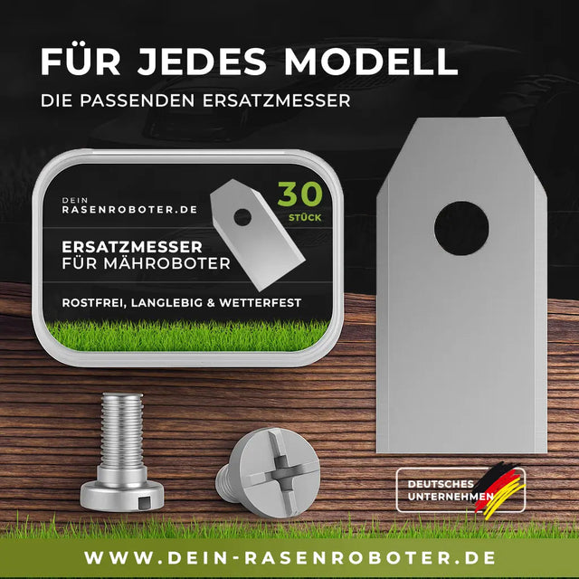 30 Edelstahl Ersatzklingen / Ersatzmesser Klingen Greenworks Optimow S Dein-Rasenroboter.de