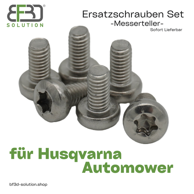 Ersatzschrauben Set (VA) für Messerteller – kompatibel mit Husqvarna Mährobotern/Rasenrobotern BF3D Solution