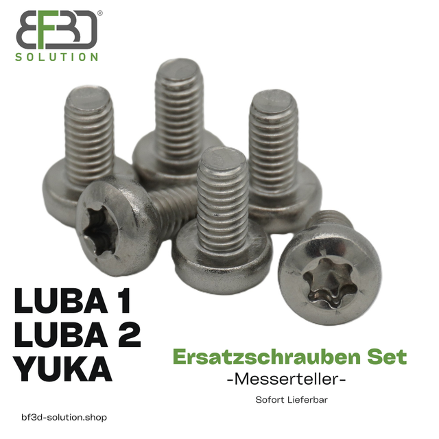 6x Edelstahl Schrauben passend für Mammotion® LUBA & YUKA Mähroboter Messerteller BF3D Solution