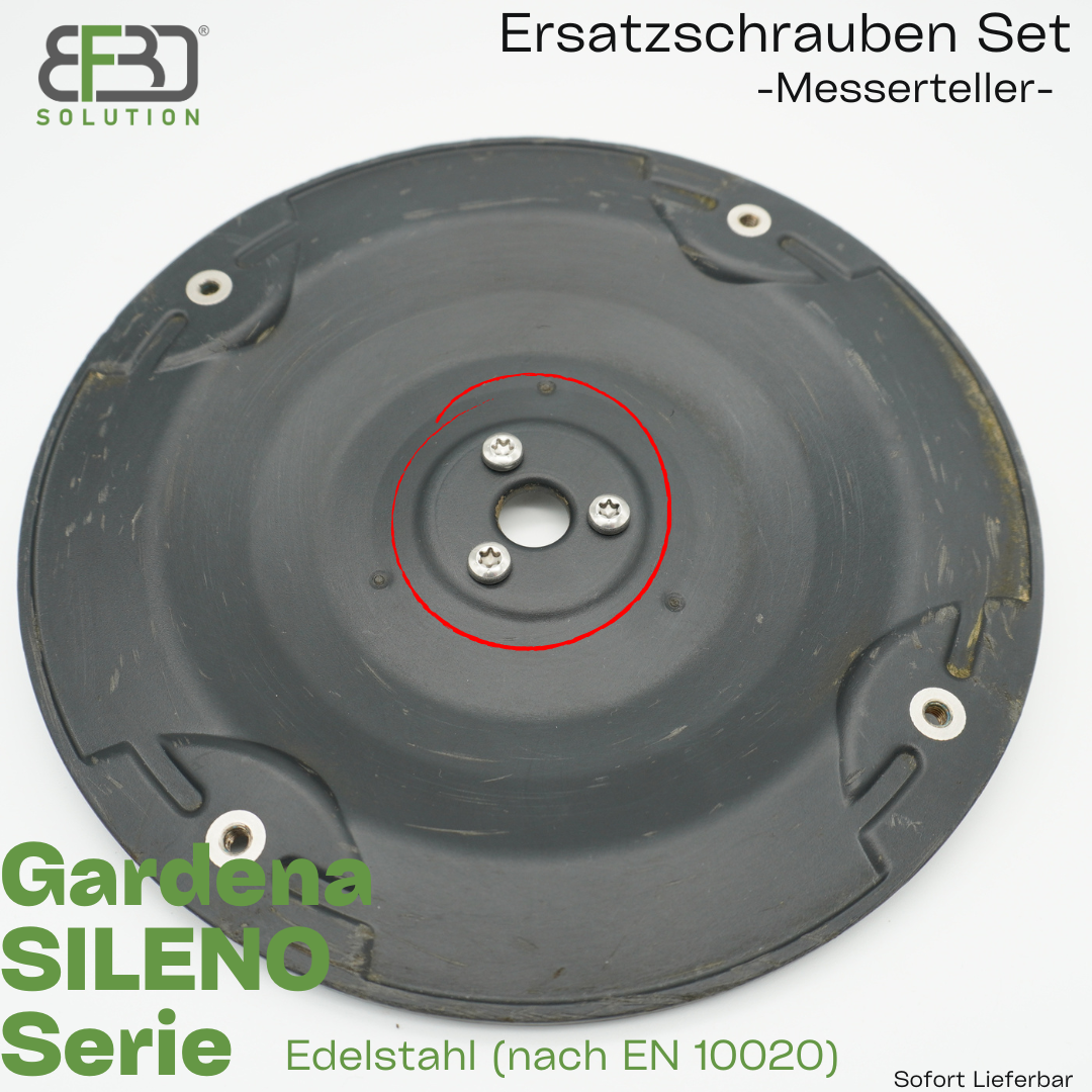 Ersatzschrauben Set (Edelstahl) für Messerteller – kompatibel mit Gardena Mährobotern / Rasenrobotern BF3D Solution