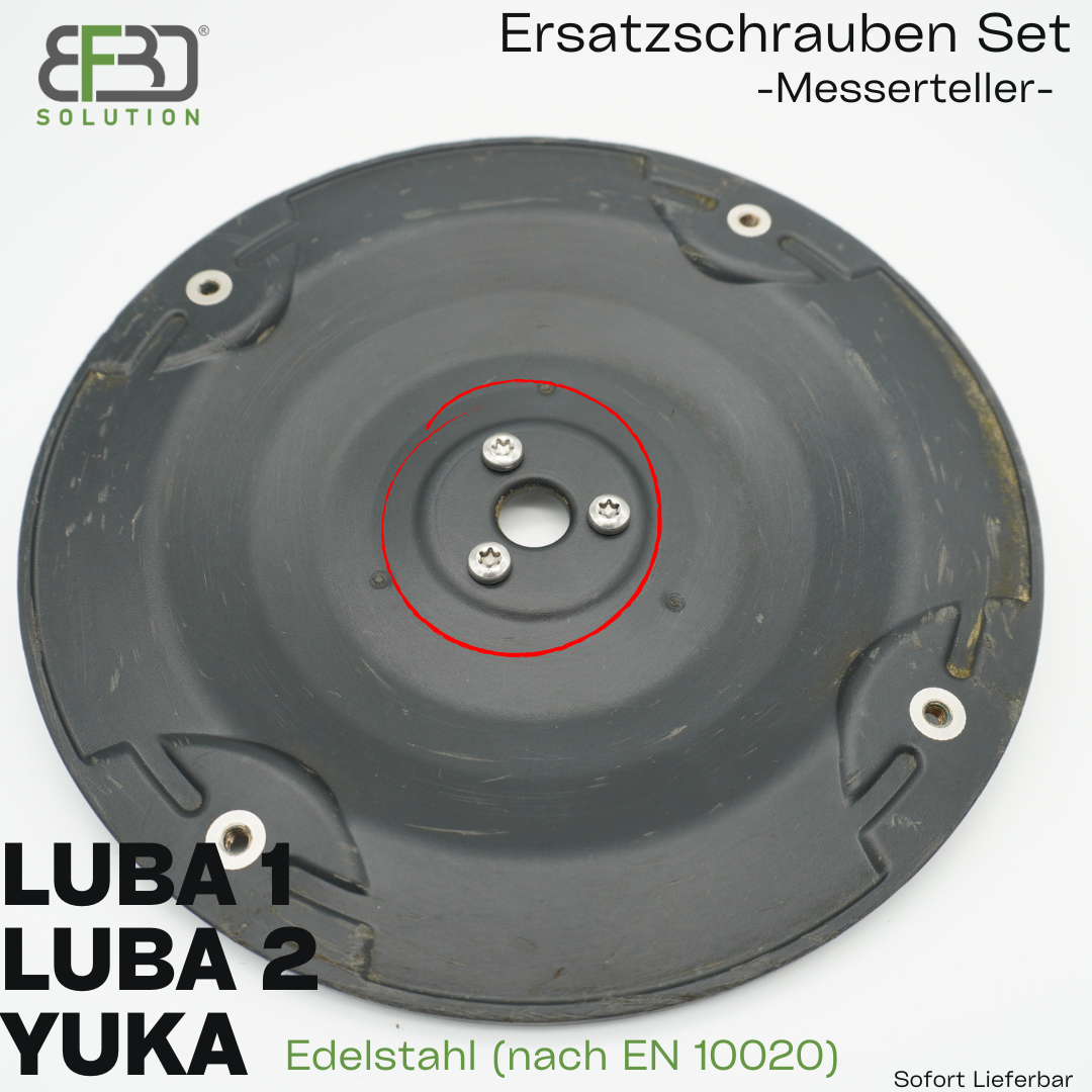 6x Edelstahl Schrauben passend für Mammotion® LUBA & YUKA Mähroboter Messerteller BF3D Solution