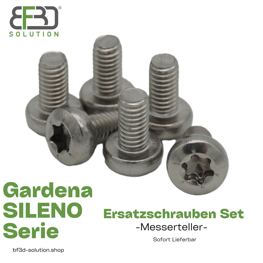 Ersatzschrauben Set (Edelstahl) für Messerteller – kompatibel mit Gardena Mährobotern / Rasenrobotern BF3D Solution