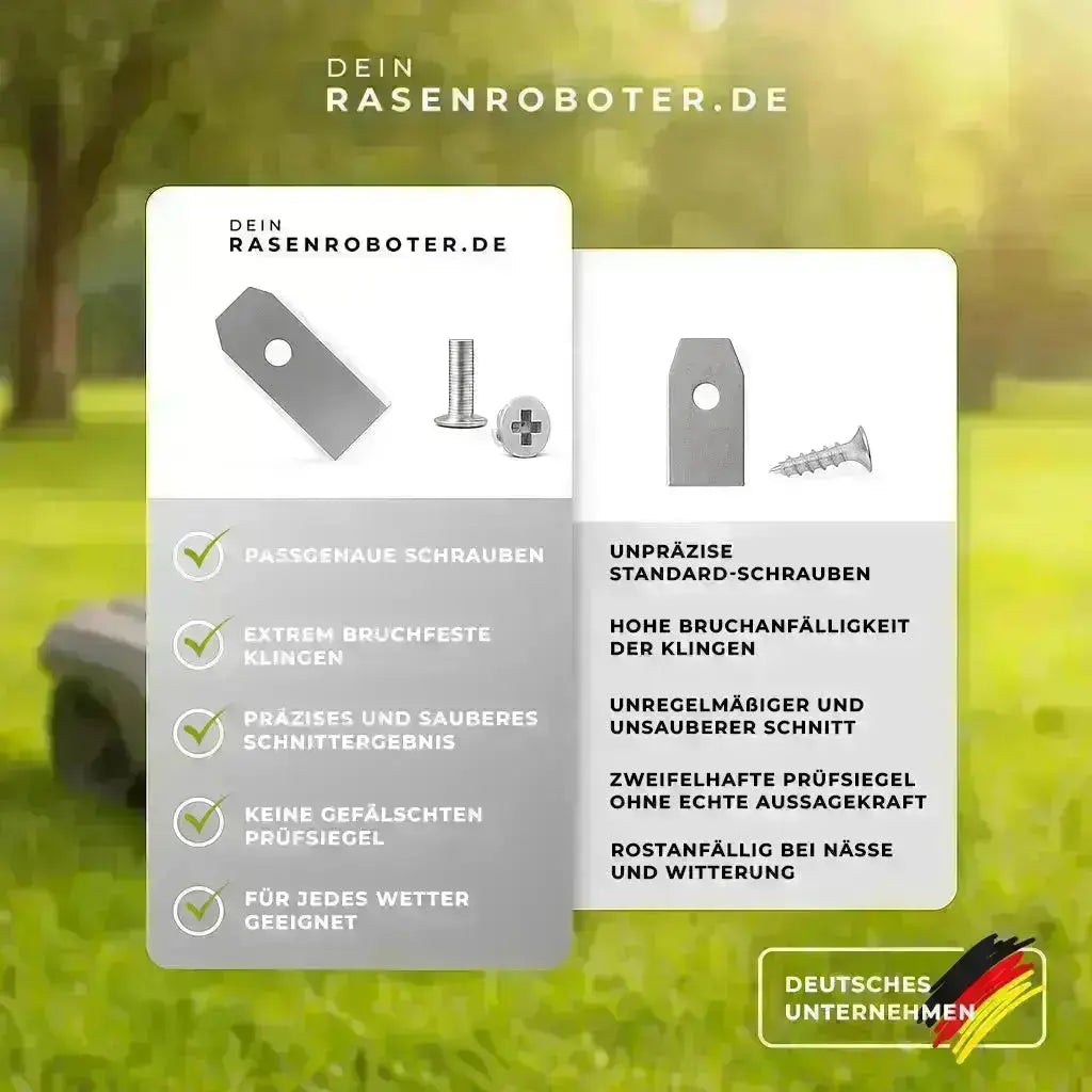 30 Edelstahl Ersatzklingen / Ersatzmesser für Mähroboter Ferrex  R800, R800easy+, R800SMART Dein-Rasenroboter.de