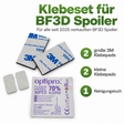 Klebeset für BF3D Spoiler mit 2 großen 3M Klebepads, 2 kleinen Klebepads und Reinigungstuch