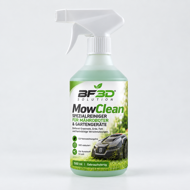 BF3D MowClean Spezialreiniger für Mähroboter und Gartengeräte, 500 ml Sprühflasche