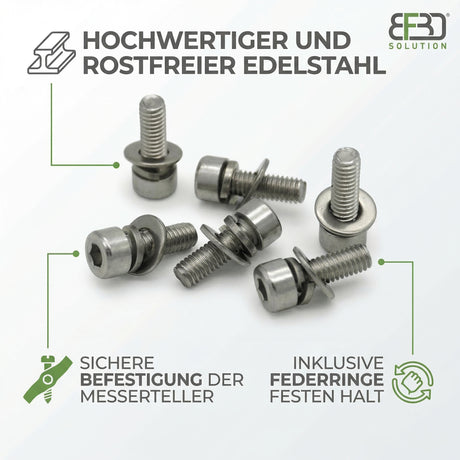 Ersatzschrauben-Set für den Messerteller der Segway Navimow i und H Serie aus Edelstahl.
