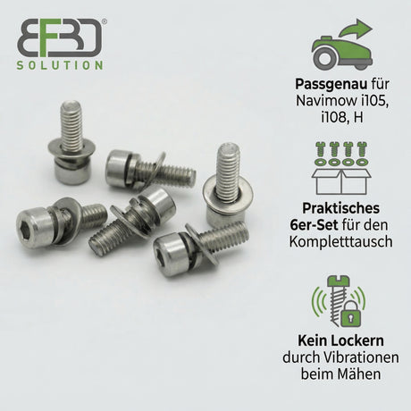 Edelstahl Ersatzschrauben-Set für Segway Navimow i/H Serie Messerteller.
