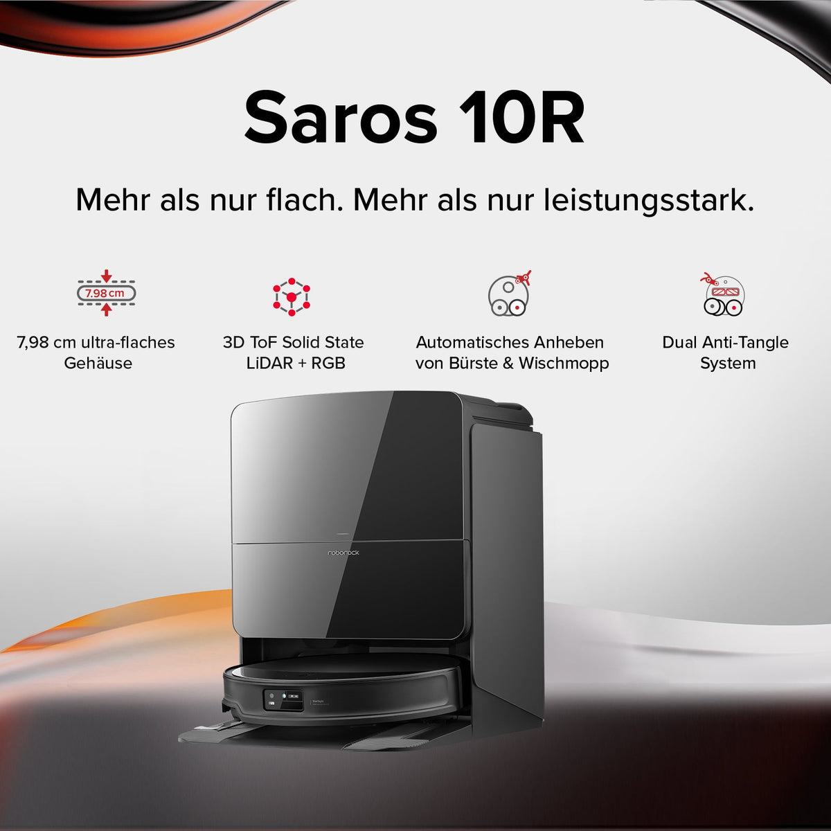 Roborock Saros 10R Saug- & Wischroboter | StarSight 2.0, Ultra-Slim