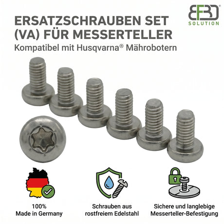 Ersatzschrauben Set (VA) für Messerteller – kompatibel mit Husqvarna Mährobotern/Rasenrobotern BF3D Solution