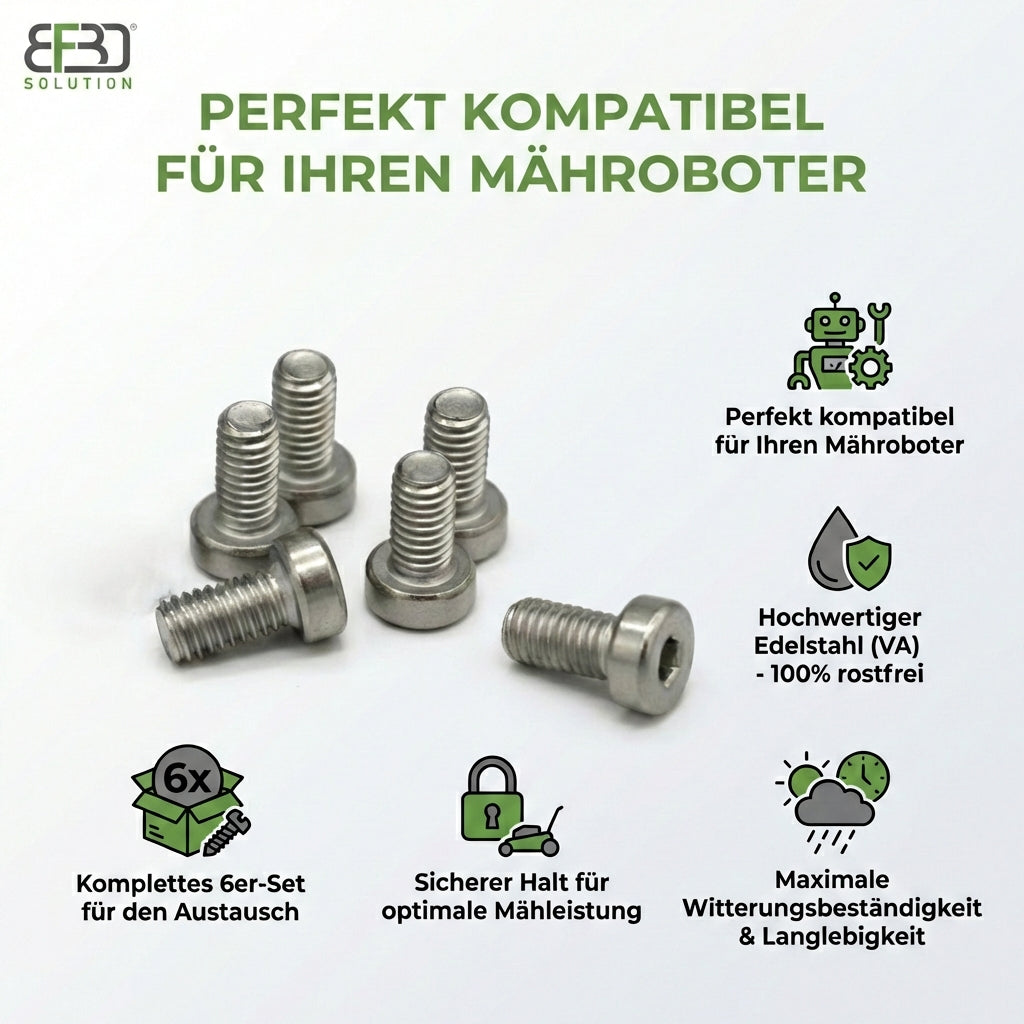 Ersatzschrauben Set (VA) für Messerteller – kompatibel mit Husqvarna Mährobotern/Rasenrobotern