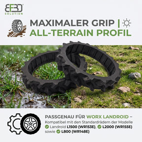 BF3D Radprofil für WORX ®  L1500 L2000 L800 Landroid Gummi All Terrain FLEXIBEL BF3D Solution