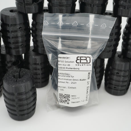 Ersatzrolle für Mammotion Luba Omni-Wheel als Produktfoto auf weißem Hintergrund.
