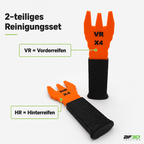 Zweiteiliges Reinigungsset für Segway Navimow X4 mit VR-Spachtel für Vorderreifen und HR-Spachtel für Hinterreifen