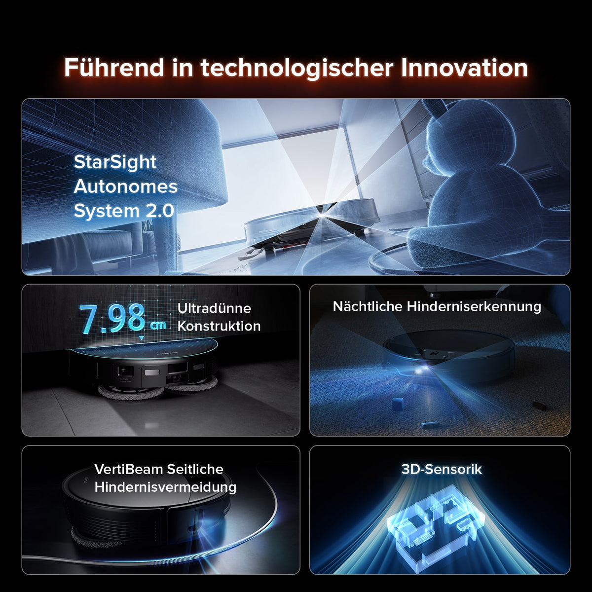 Roborock Saros 10R Saug- & Wischroboter | StarSight 2.0, Ultra-Slim