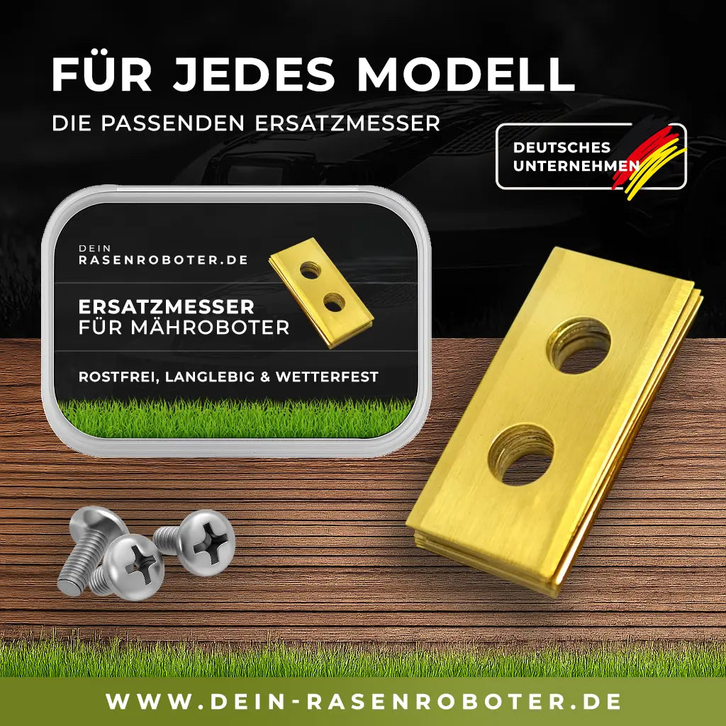 18x Titan 2-Loch Messer für alle ECOVACS GOAT Modelle | Gold Edition Dein-Rasenroboter.de