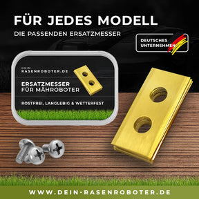 18x Titan 2-Loch Messer für alle ECOVACS GOAT Modelle | Gold Edition Dein-Rasenroboter.de