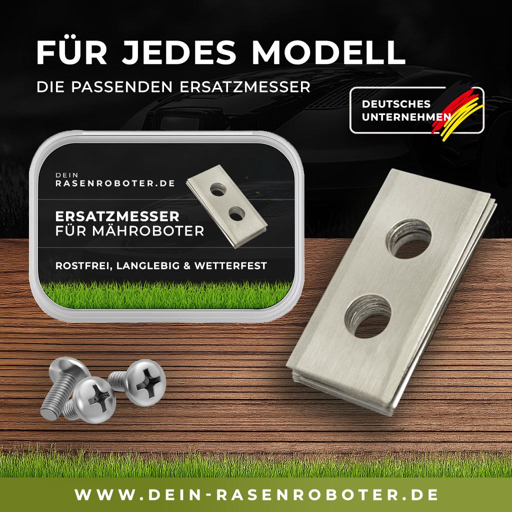 18x Edelstahl 2-Loch Messer für alle ECOVACS GOAT Modelle | Universal